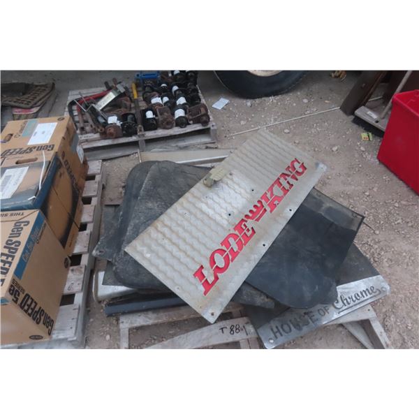 Truck and Trailer Mud Flaps, Some With Hanging Brackets