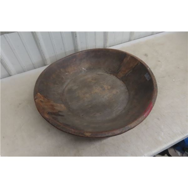 Wood Primitive Bowl, 22" Diameter, 4" High