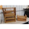 Image 8 : Wood Wine Bottle Organizer 3 Pieces