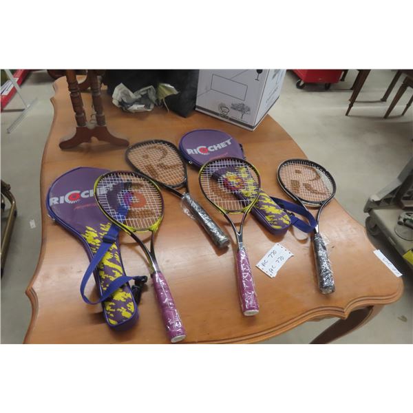 Four Racquetball Rackets - 2 With Cases