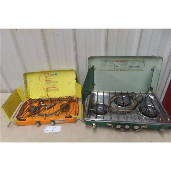 Two Propane Camp Cookers: One Primus 2069 and One Coleman 5437