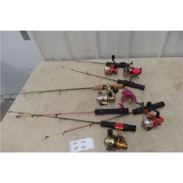 Six Ice Fishing Rods with Reels