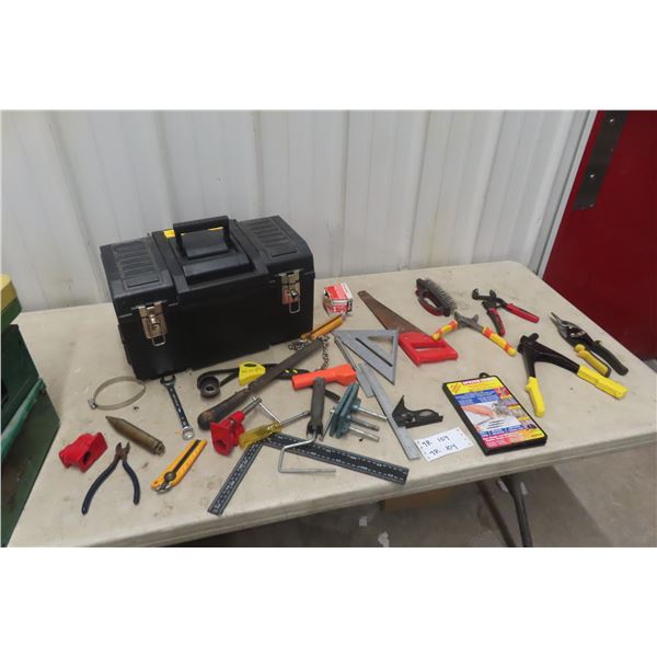 Tool Box, Hand Tools, Tin Smips, Pliars, Screw Drivers, and More