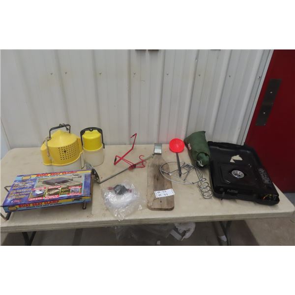 Minnow Pails, Rod Holder, Camp Propane Cooker, and More!