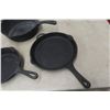 Image 6 : Three Cast-Iron Frying Pans and Cast-Iron Dutch Oven