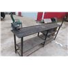 Image 2 : Metal Wood Workshop Bench With Vise, 96" × 19" × 36"
