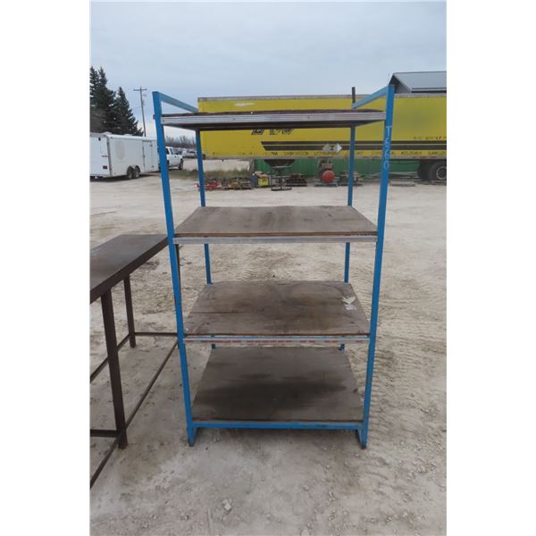 Metal and Wood Shop Shelving, 78" × 38" × 30"