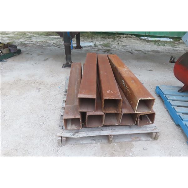 Twelve Pieces of Square Tubing, 6  × 6  × 4 , Plus Smaller Pieces