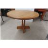 Image 1 : Pedestal Solid Wood Oak Table, 30" High, 42" Diameter
