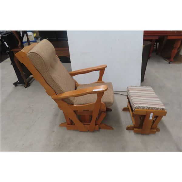 Sliding Rocker and Ottoman (Cushions Not Matching)