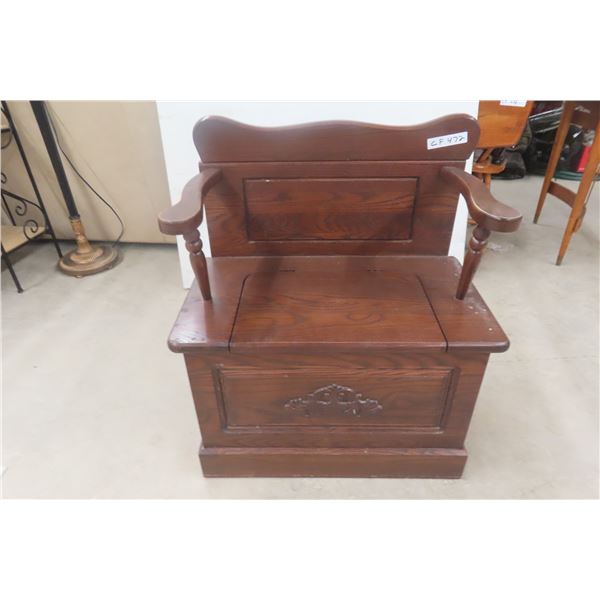 Oak Hall Seat with Under-Seat Storage