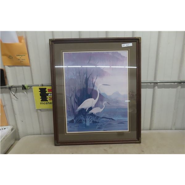 Framed Cranes Print, 30" x 37"