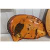 Image 2 : Assorted Wood Carving Ornaments and Live Edge Clock