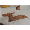 Image 5 : Assorted Wood Carving Ornaments and Live Edge Clock