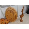 Image 6 : Assorted Wood Carving Ornaments and Live Edge Clock