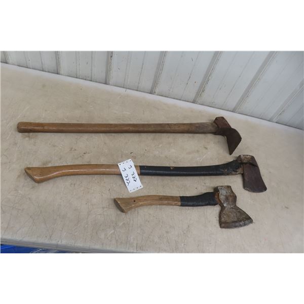 Axe, Hatchet, Pick, and Three Hand Yard Tools