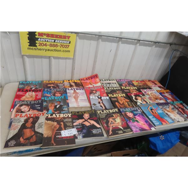 Thirty-Two Playboy Magazines, 1970s–80s with Some Newer