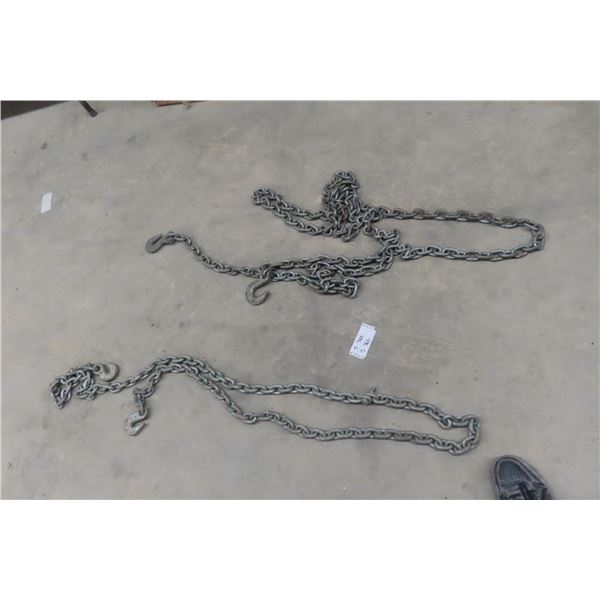 Two Chain and Hooks, Approx. 12' and 24'