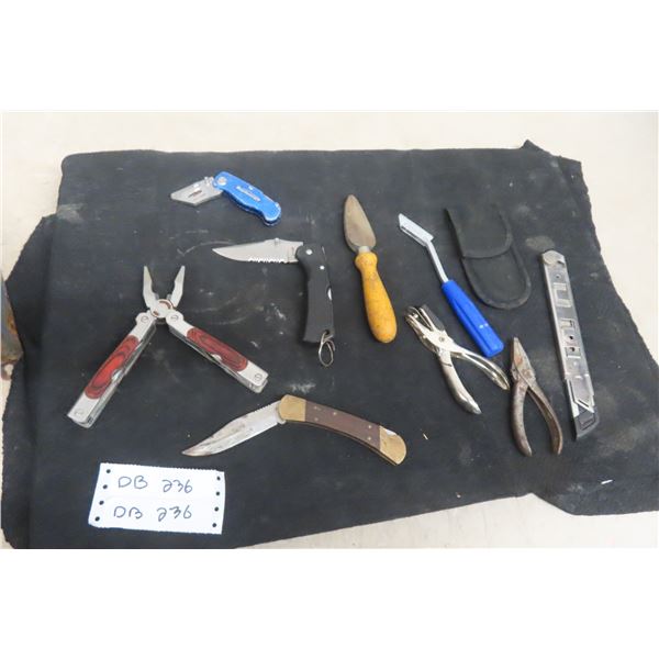 Assorted Pocket Knives and Utility Tool