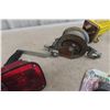 Image 4 : Hand Winch with Truck Tail Lights and Miscellaneous Items