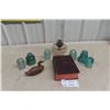 Image 1 : Coal Oil Lamp, Insulator, Medical Book, and Wood-Carved Duck