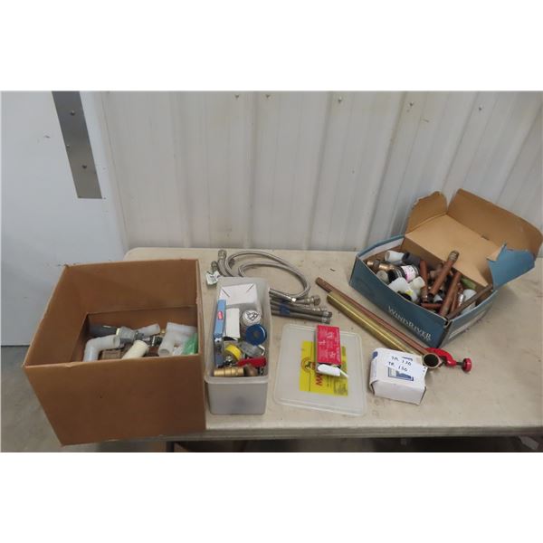 Assorted Plumbing Pipe Items Including Brass Screen, Tap Wrench, and Tube Cutter