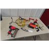 Image 1 : Black & Decker Jig Saw, Booster Cables, Air Brad Nailer, Air Die Grinder, Tin Snips, and Clamps