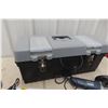 Image 6 : Tool Box with Power Tools Including Angle Grinder, Two Staplers, and Drill
