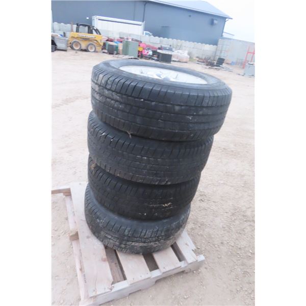 4 Tires and Rims, 265/65R18, Tires Poor - Cracked Valve in Rim - GM 6 Bolt