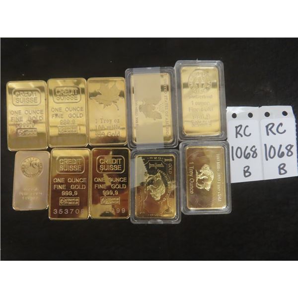 Ten Gold-Plated Ingots