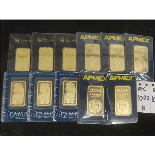 Eleven Gold-Plated Ingots