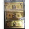 Image 2 : Ten 99% Gold-Plated U.S. Bills
