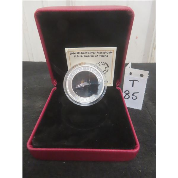 2014 Silver-Plated Canadian 50¢ Coin – R.M.S. Empress of Ireland