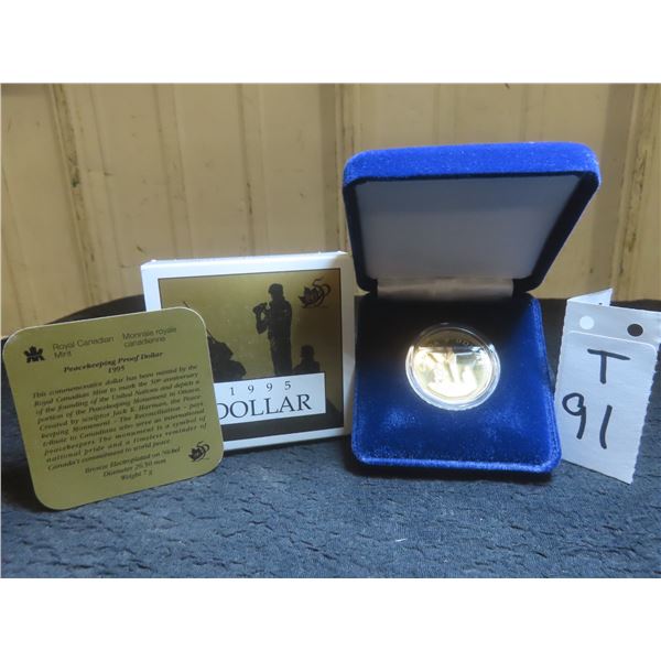 1995 Canadian Peacekeeping Proof Silver Dollar