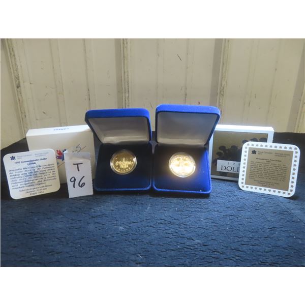 Two Canadian Proof Dollars – 1994 Remembrance and 1992 Commemorative
