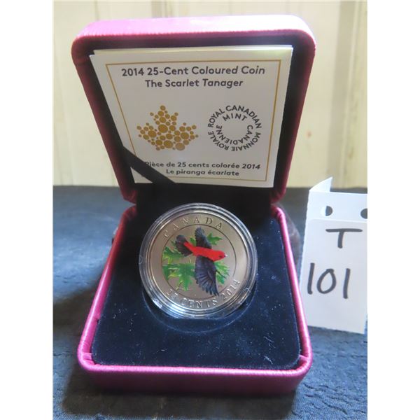 2014 Canadian 25¢ Coloured Coin 'The Scarlet Tanager'