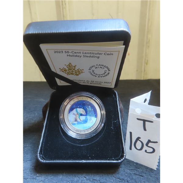 2023 Canadian 50-Cent Lenticular Coin “Holiday Sledding”