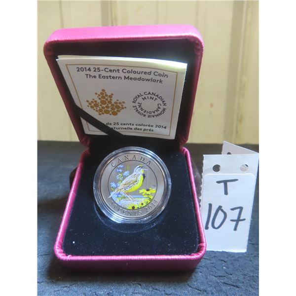 2014 Canadian 25-Cent Coloured Coin “The Eastern Meadowlark”