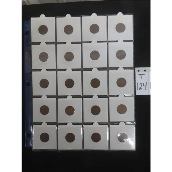 Twenty Canadian 1¢ Coins from 1932 to 1950