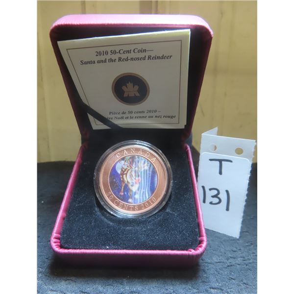 2010 Canadian 50¢ Coin 'Santa and the Red-Nosed Reindeer'