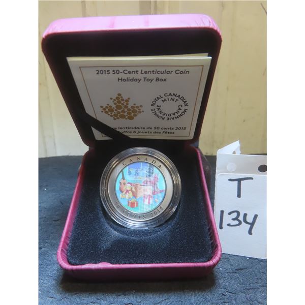 2015 Canadian 50¢ Lenticular Coin 'Holiday Toy Box'