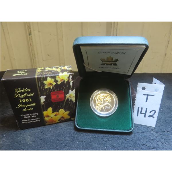 2003 Canadian Sterling Silver 50-Cent Coin 'Golden Daffodil'