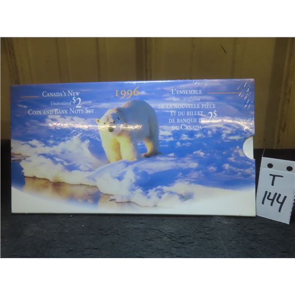 1996 Canadian Uncirculated $2 Coin and Bank Note Set (Sealed)
