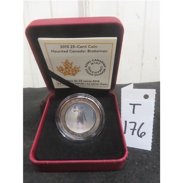 2015 Canadian 25¢ Coin – Haunted Canada 'Brakeman'