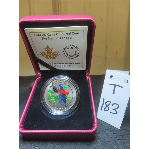 2014 Canadian 25¢ Coloured Coin 'The Scarlet Tanager'