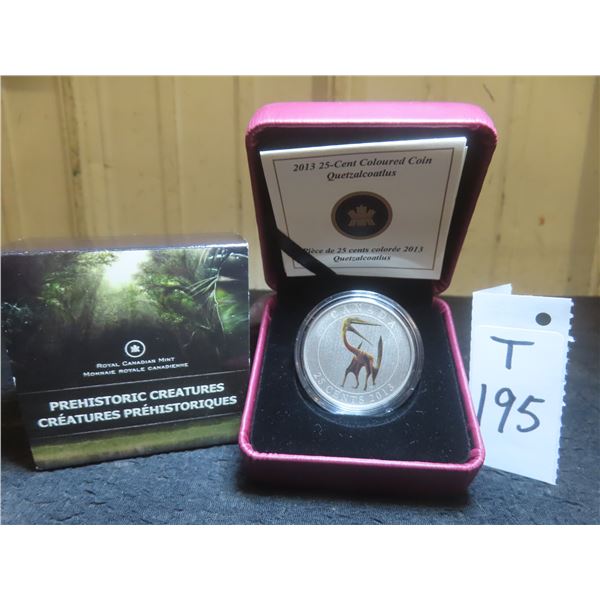 2013 Canadian 25¢ Coloured Prehistoric Creatures Coin 'Quetzalcoatlus'