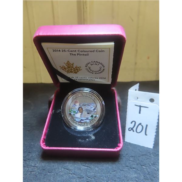 2014 Canadian 25¢ Coloured Ducks of Canada Coin – 'Pintail'