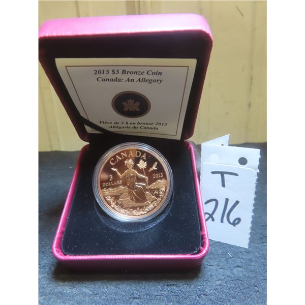 2013 Canadian $3 Bronze Coin "An Allegory"