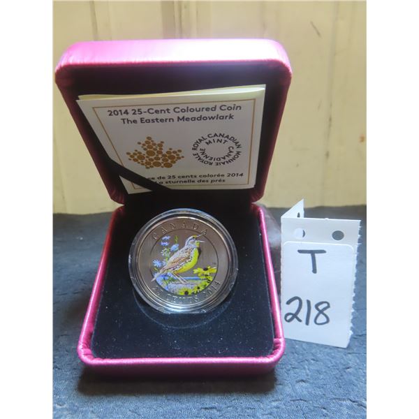 2014 Canadian 25-Cent Coloured Coin "Eastern Meadowlark" (Birds of Canada Series)