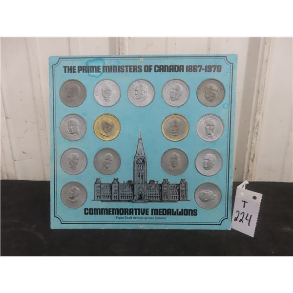 1970 Canadian Prime Ministers Commemorative Medallion Set